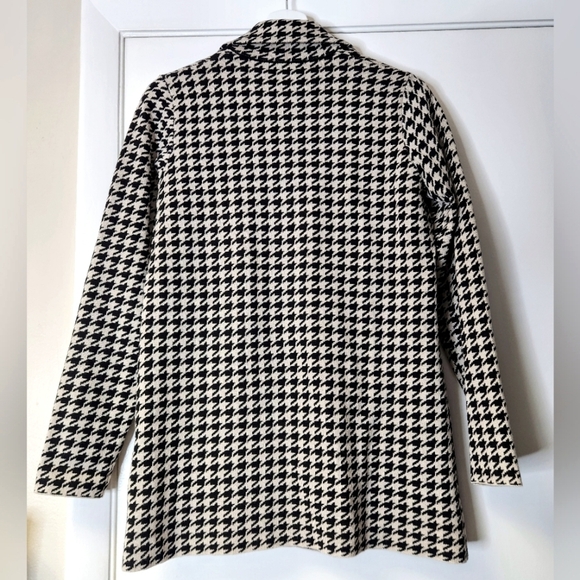 Max Studio Vintage Knit Black Houndstooth Unconstructed Blazer In Cream Black S. - Picture 4 of 16